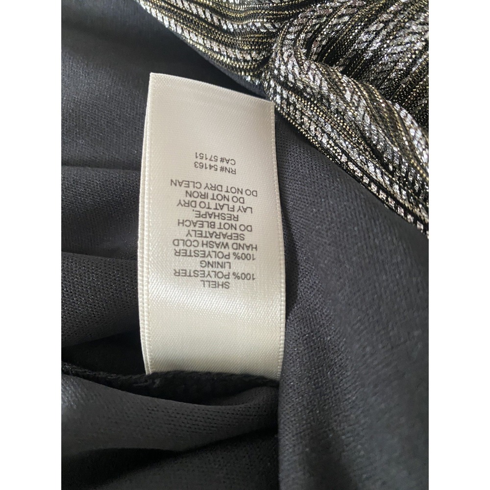 Eliza‎ J Gold Silver Metallic Gown Dress 2 Belted Sleeveless Event Gala Formal - Picture 7 of 13